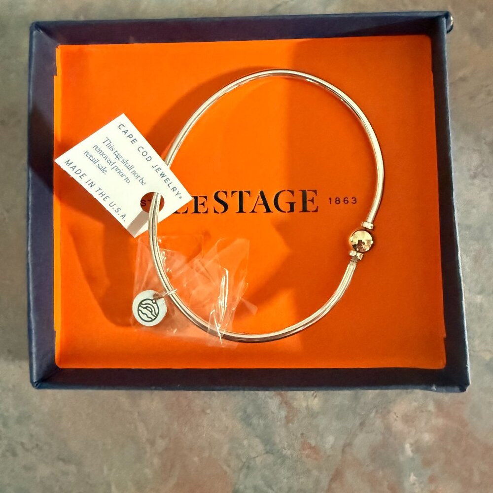 LeStage Cape Cod Bracelet - Sterling Silver with 14K Bead - Size 7.5